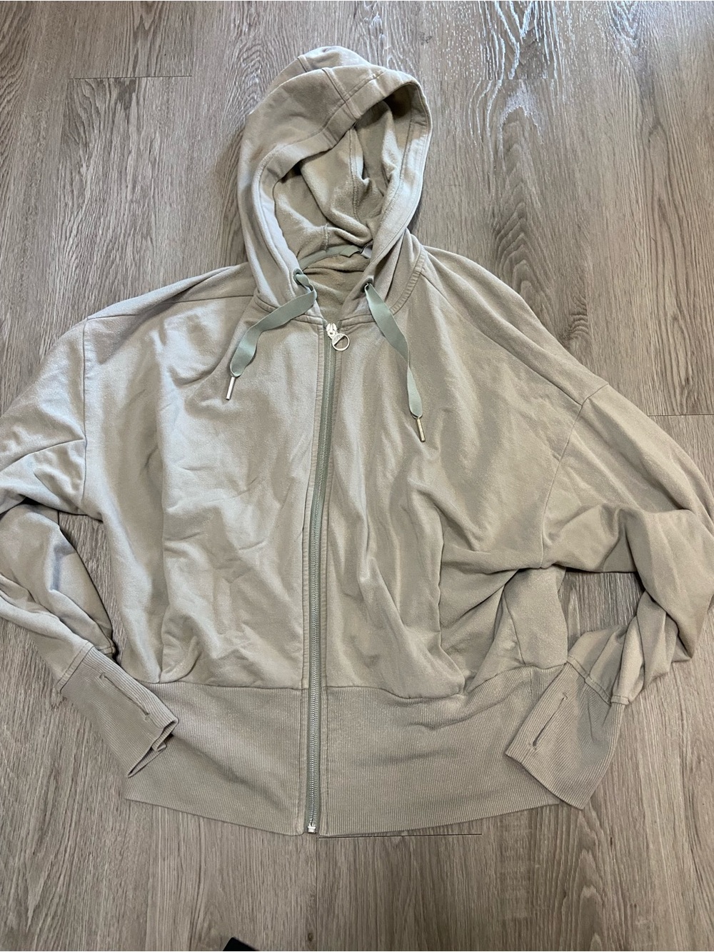 Athleta Beige-Taupe Zip Hoodie Jacket